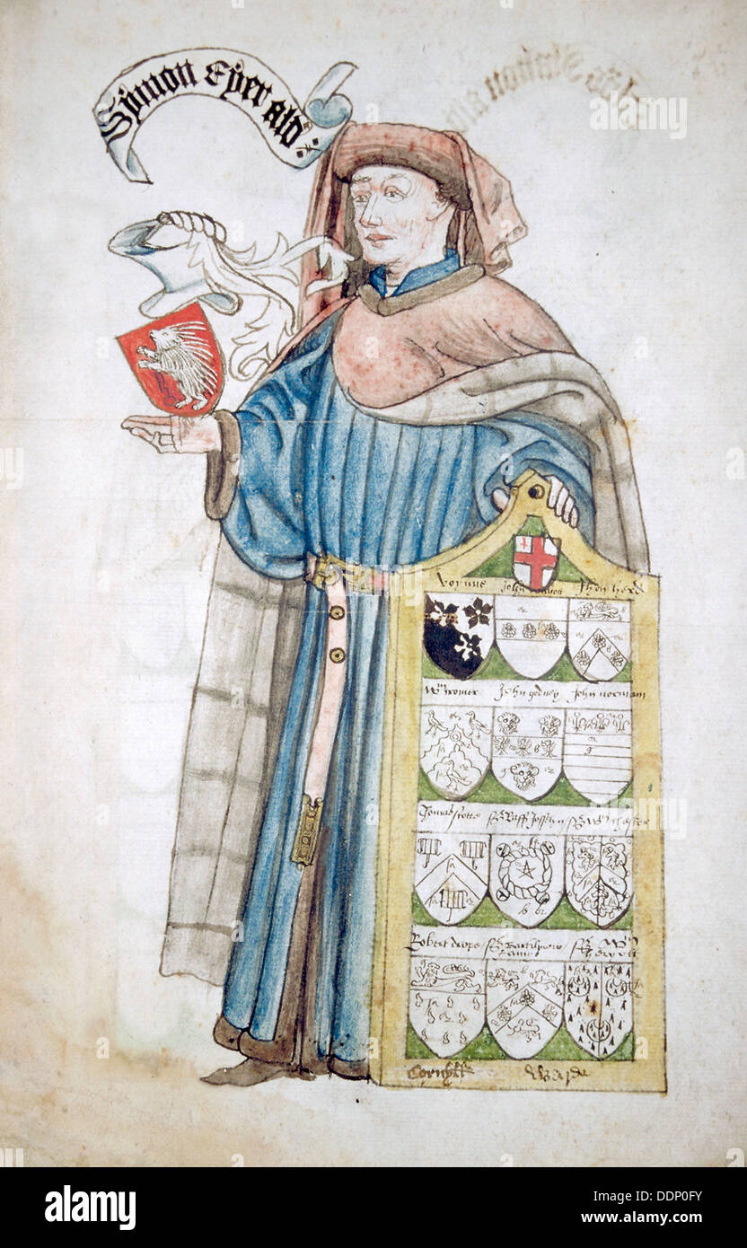 Simon Eyre, Lord Mayor of London 1445-1446, in aldermanic robes, c1450. Artist: Roger Leigh Stock Photo