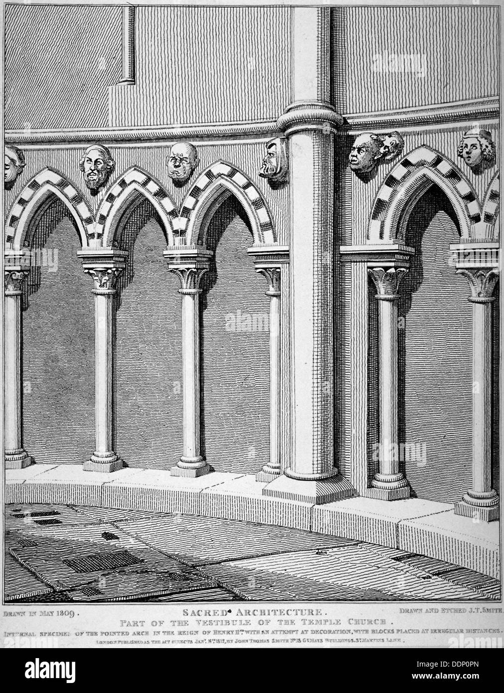 Part of the vestibule of the Temple Church, City of London, 1812