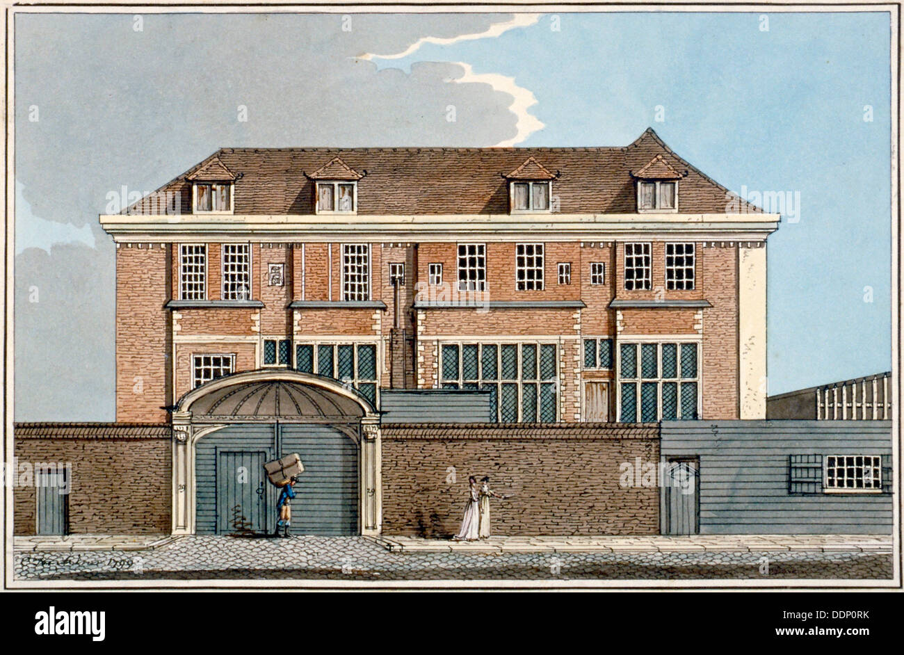 View of Winchester House in Winchester Place, London, 1799.                                          Artist: Charles Tomkins Stock Photo