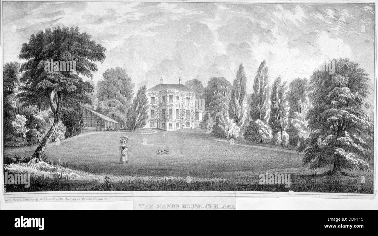 View of Chelsea Manor House, London, c1840.                                                         Artist: Anon Stock Photo
