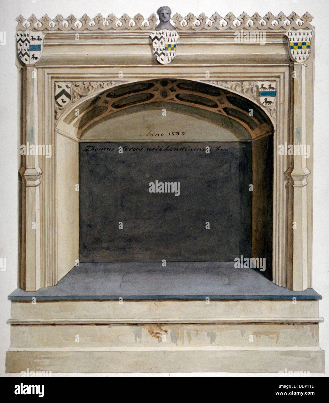 Tomb of Sir Thomas More in Chelsea Old Church, London, c1800.                                    Artist: Anon Stock Photo