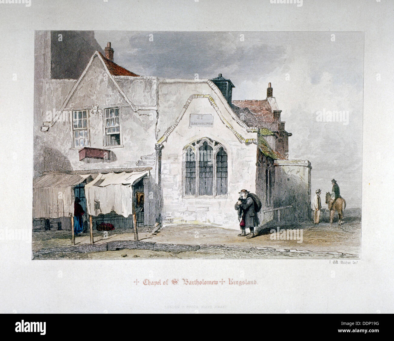 View of St Bartholomew's Chapel, Kingsland Road, Hackney, London, 1851