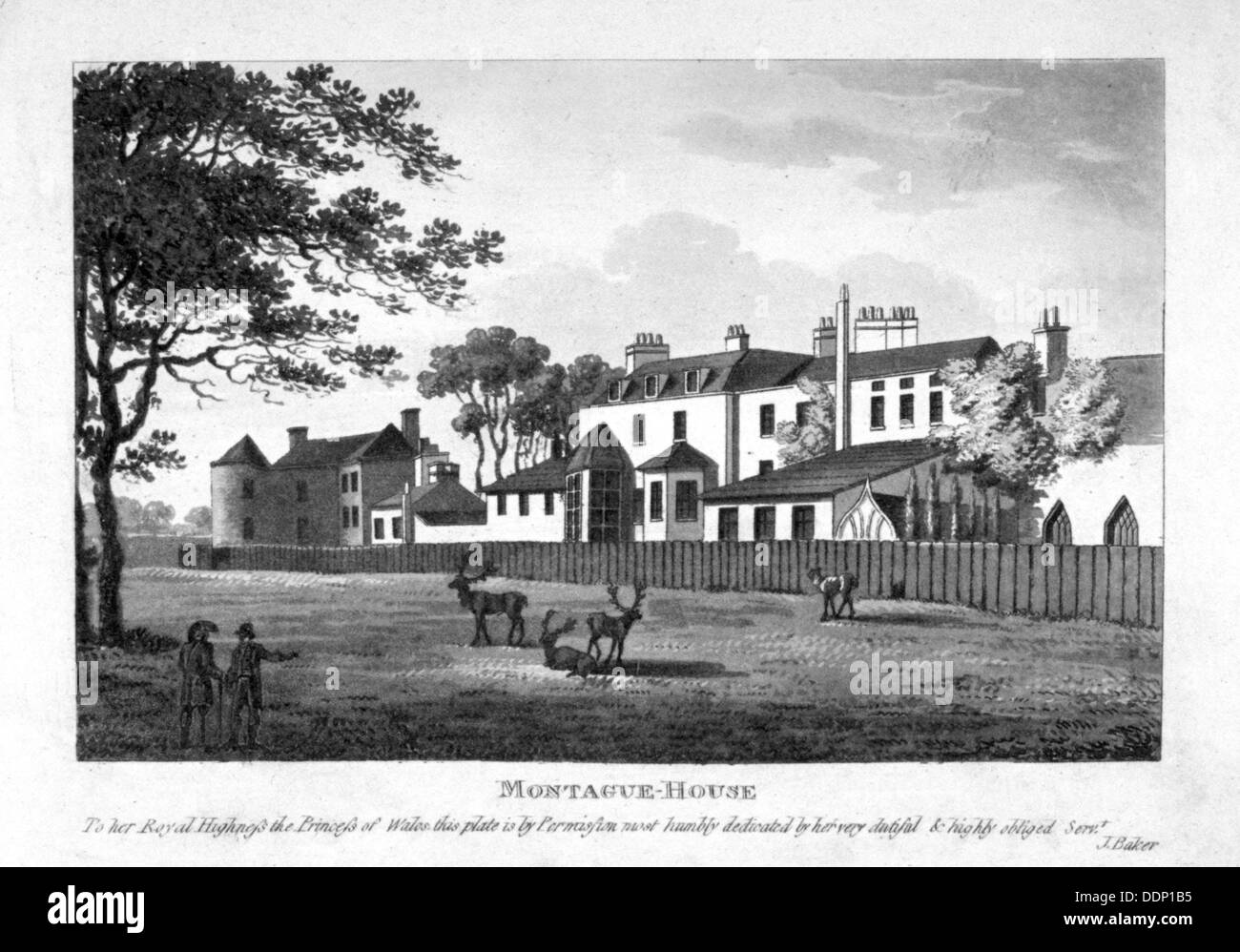 Montague House, Greenwich, London, c1800. Artist Anon Stock Photo Alamy