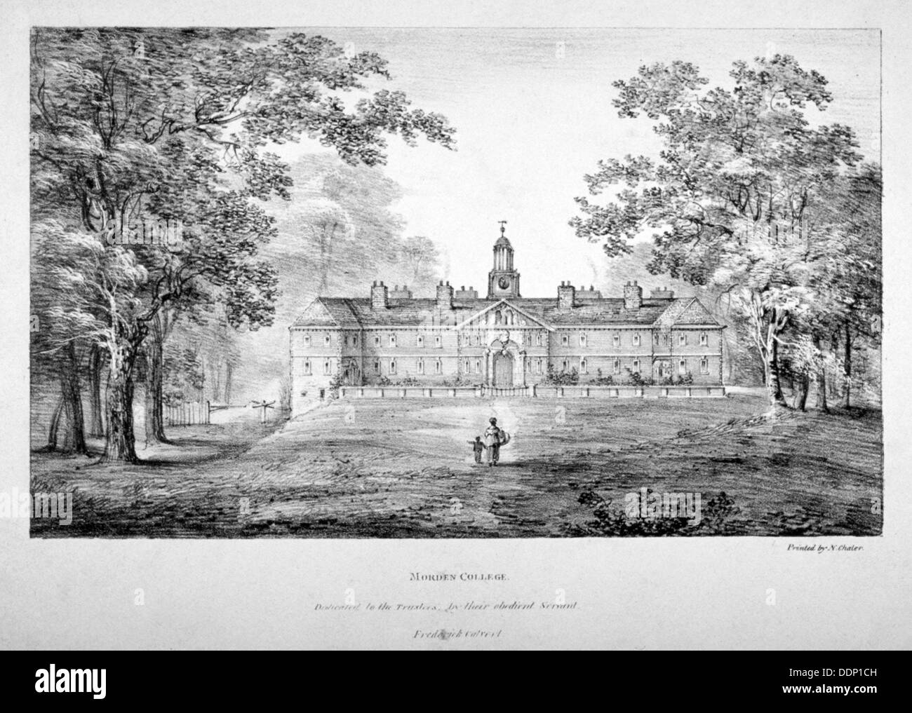 Morden College, St German's Place, Greenwich, London, c1820.                                     Artist: Anon Stock Photo