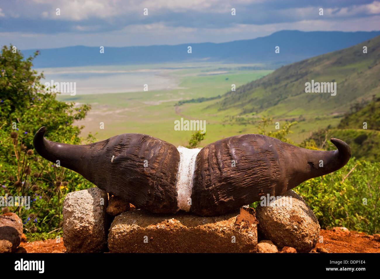 Ngorongoro crater landscape in Tanzania, Africa. Ngorongoro Conservation Area Stock Photo