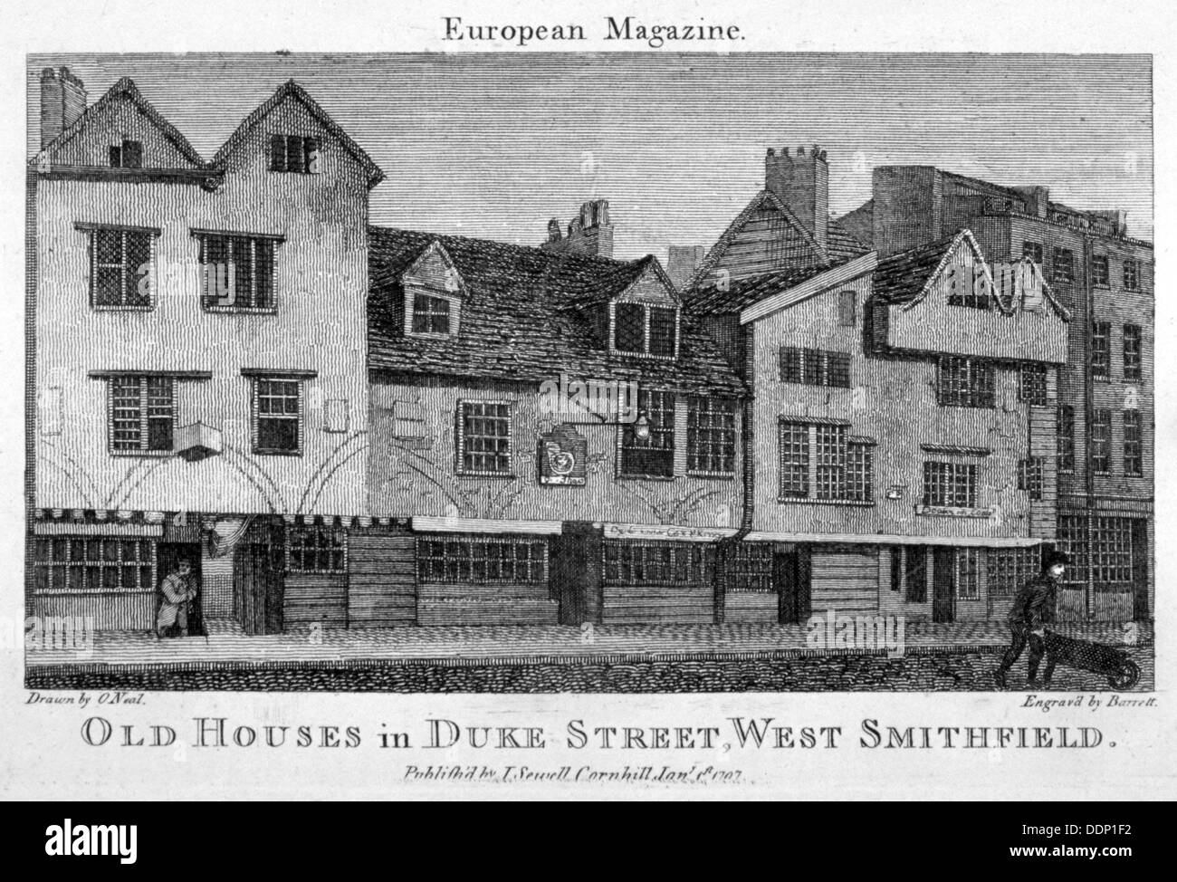 Duke Street, West Smithfield, City of London, 1797. Artist Barrett