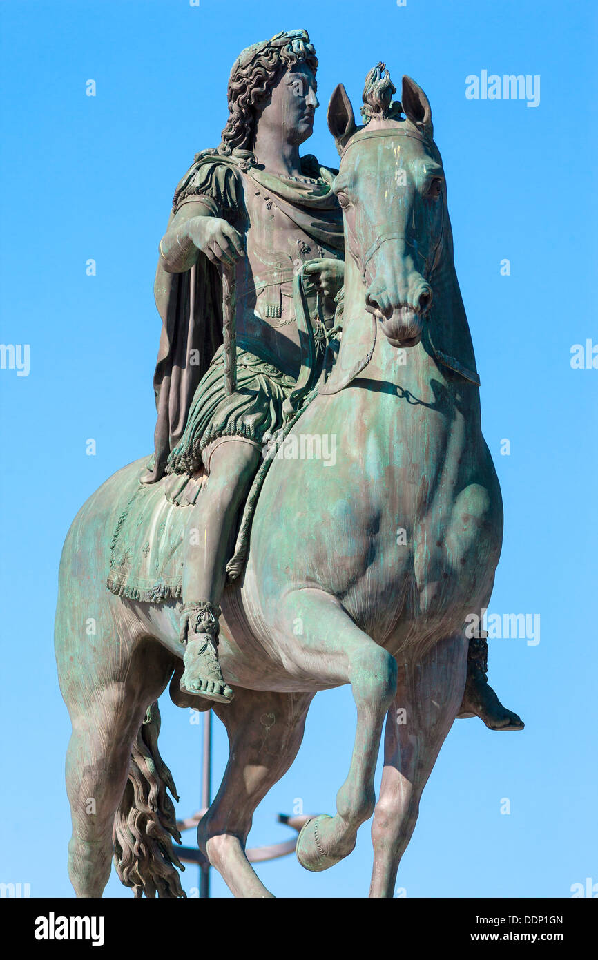 Statue of Louis XIV in Lyon city, France Stock Photo