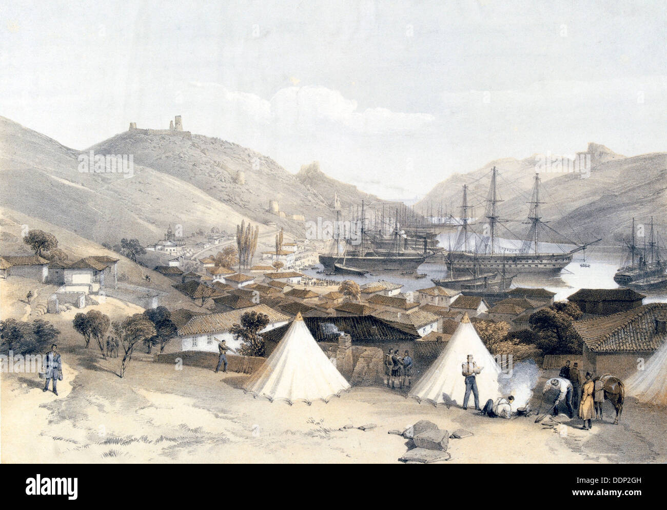 'Balaklava Looking Towards the Sea', 1855.            Artist: W Walton Stock Photo