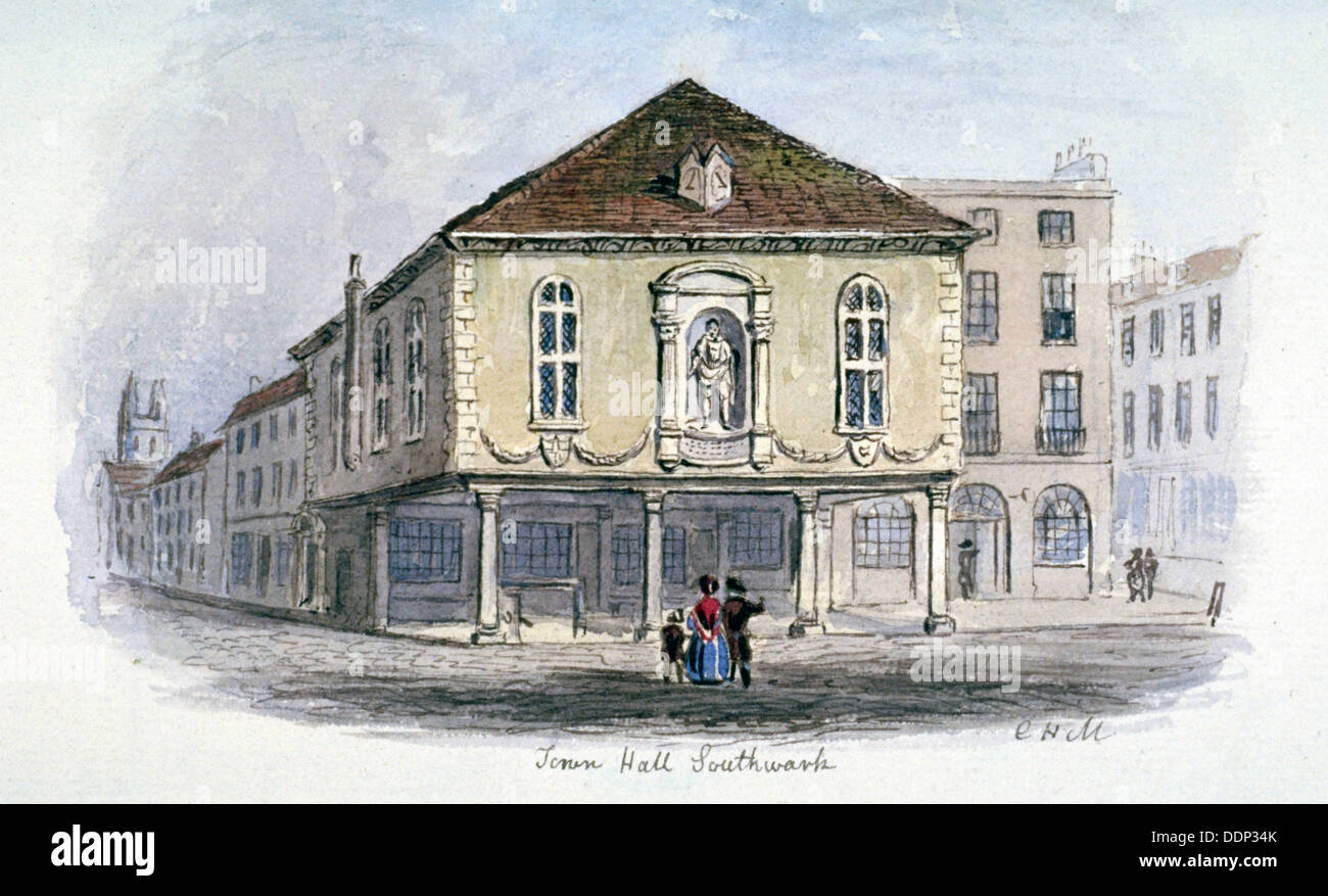 Southwark Town Hall, Borough High Street, Southwark, London, c1830