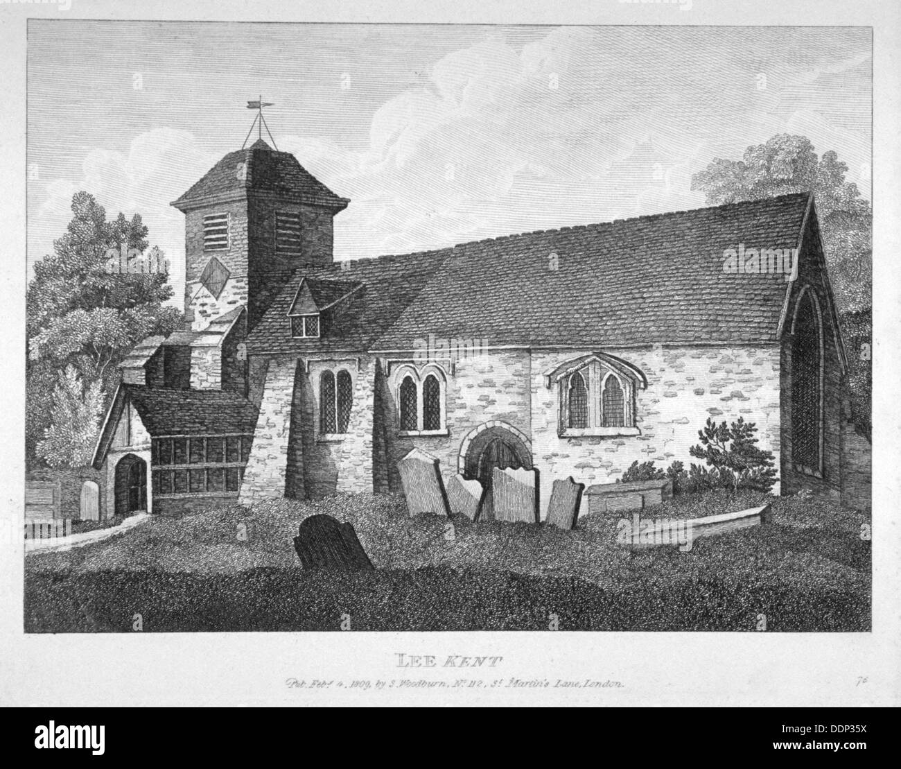 Church of St Margaret, Lee, Lewisham, London, 1809. Artist Anon Stock