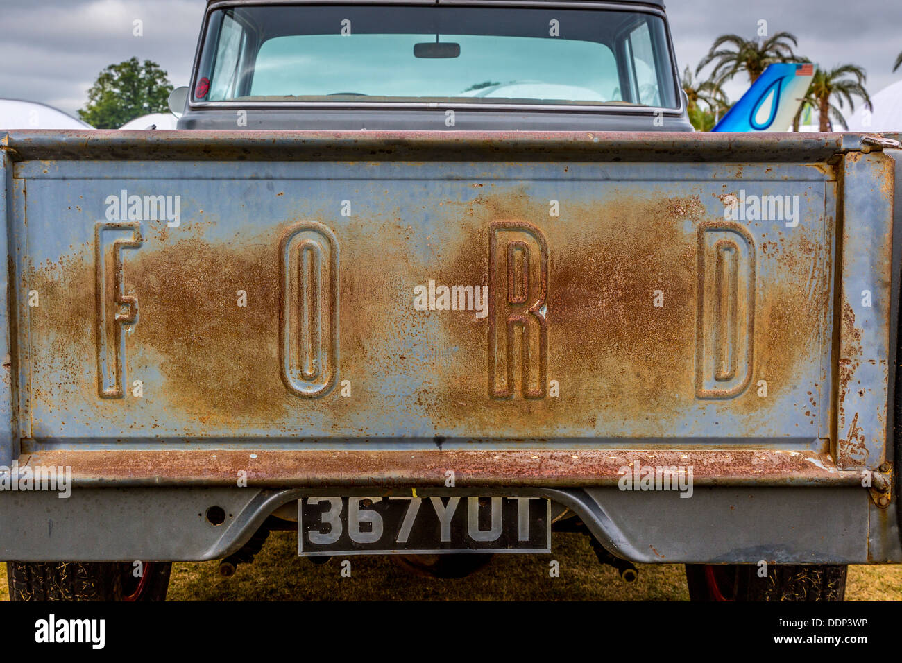 Back end of a 1960 Ford F-100 pick-up at the 2013 Goodwood Festival of Speed, Sussex, UK. Stock Photo