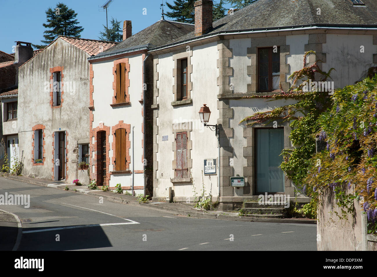Old houses in the French town of Apremont in the Vendee region of