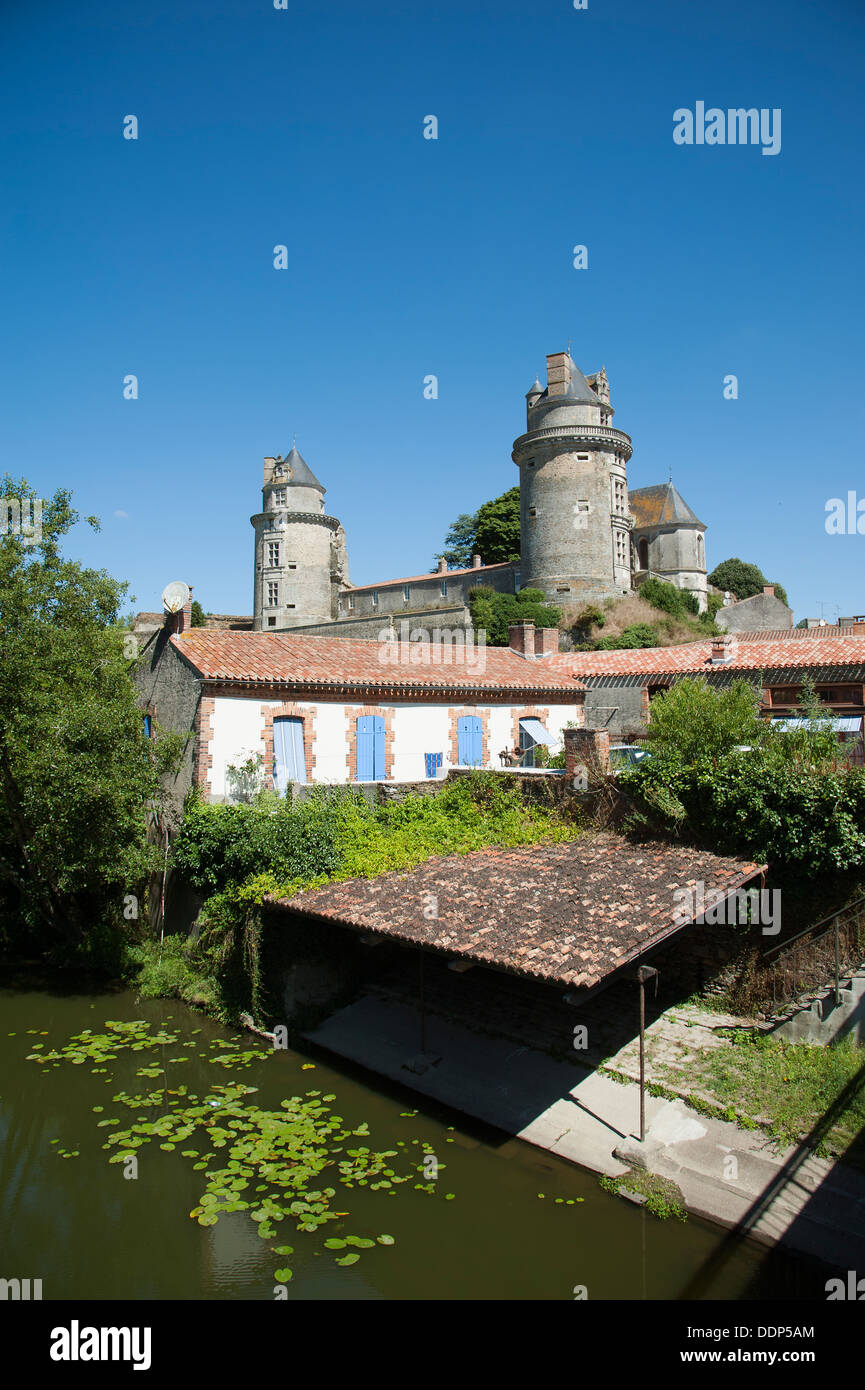 Chateau d' Apremont in the Vendee region of France Stock Photo