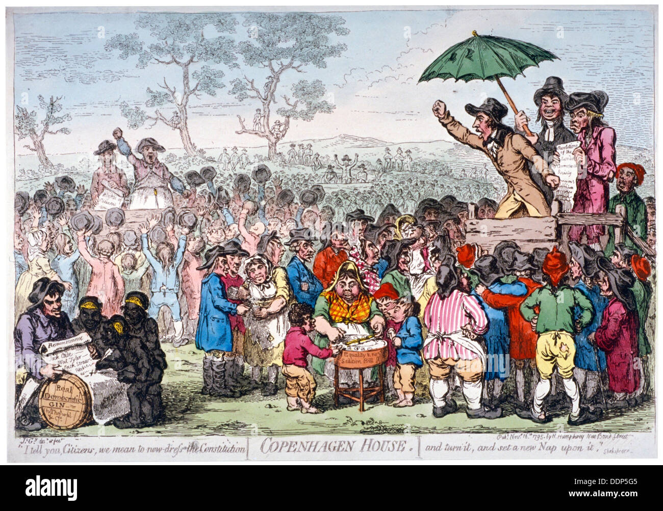 Election fair, Copenhagen Fields, London, 1795.                  Artist: James Gillray Stock Photo