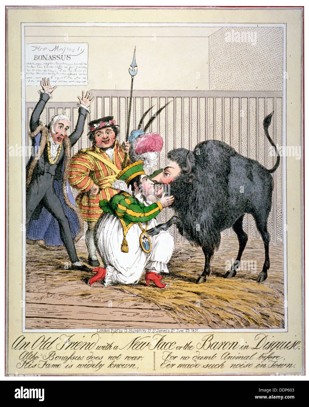 'An old friend with a new face or the baron in disguise', 1821. Creator: Anon. Stock Photo