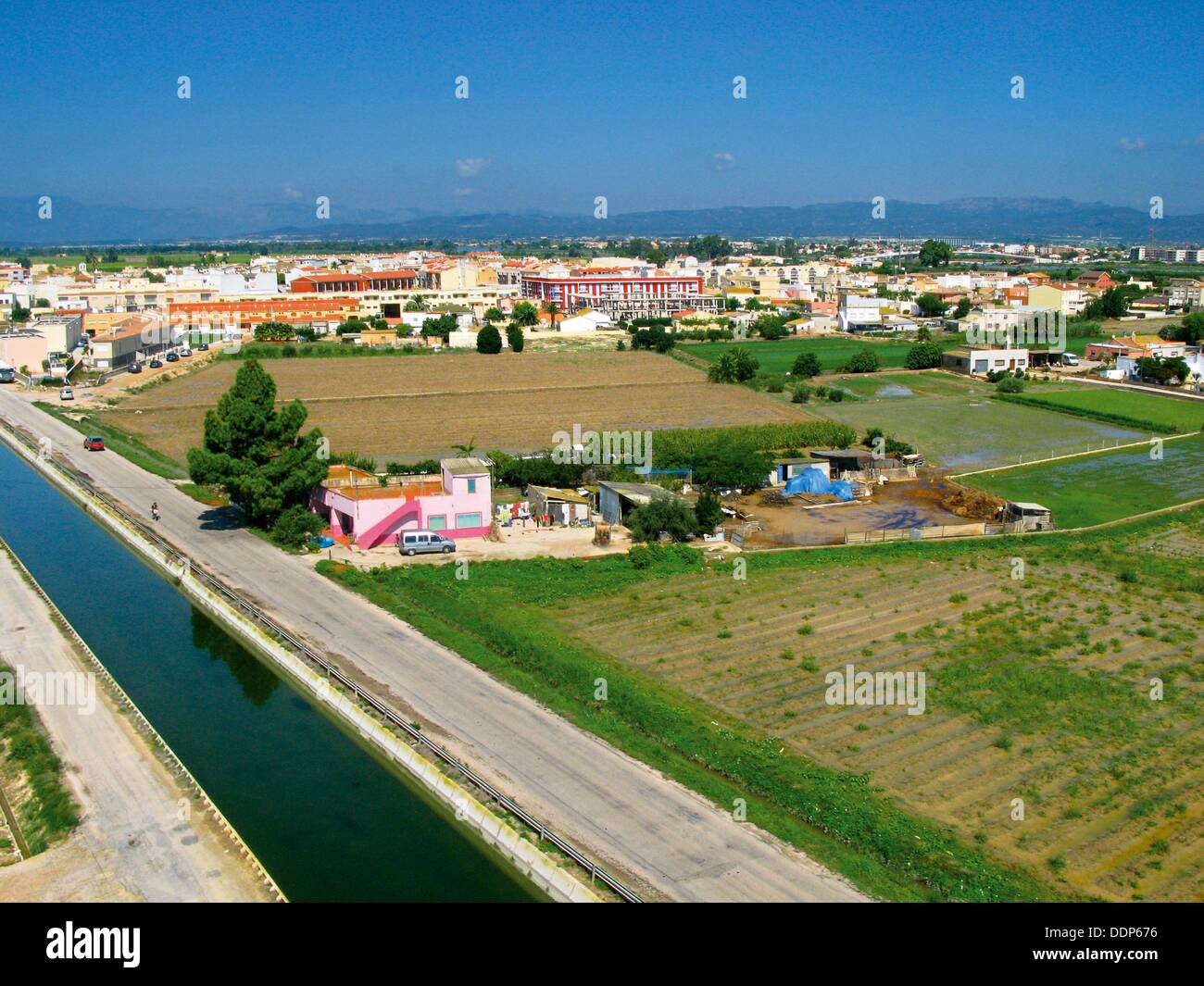 Aerial photography of the Ebro delta Stock Photo Alamy