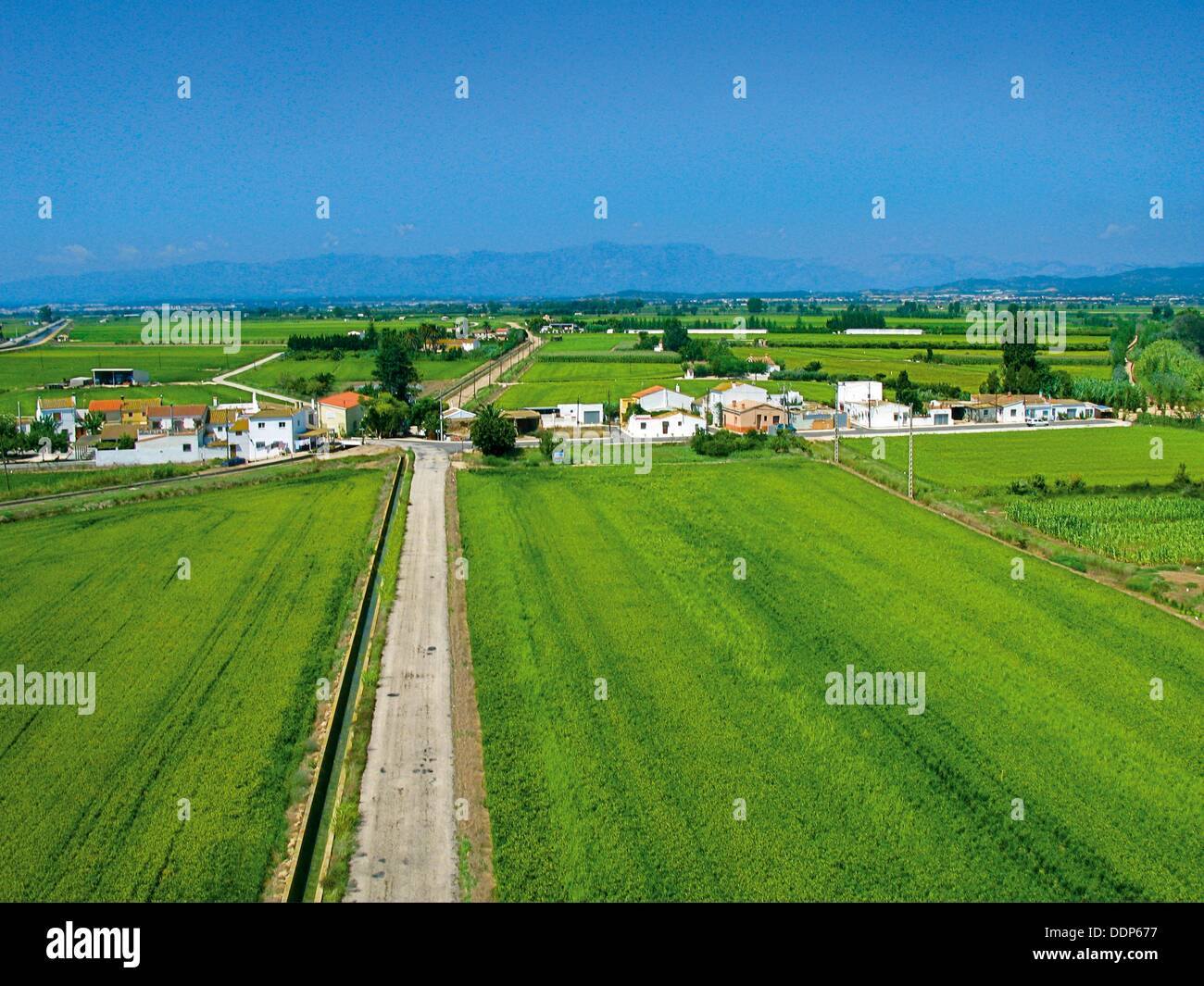 Aerial photography of the Ebro delta Stock Photo Alamy