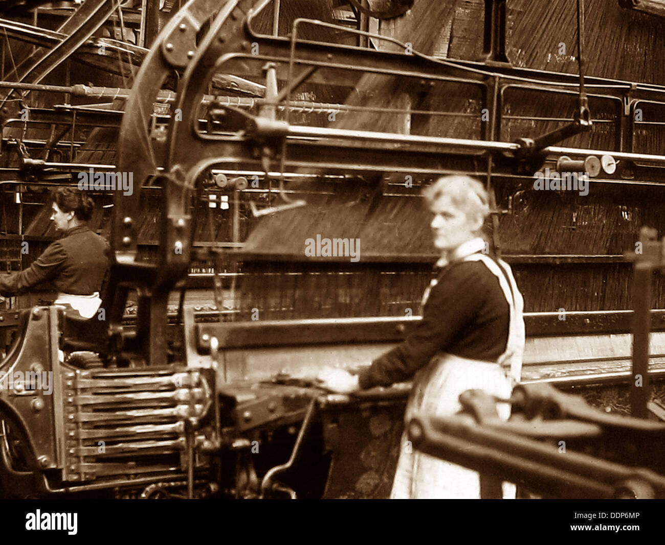 Textile worker early 1900s Stock Photo