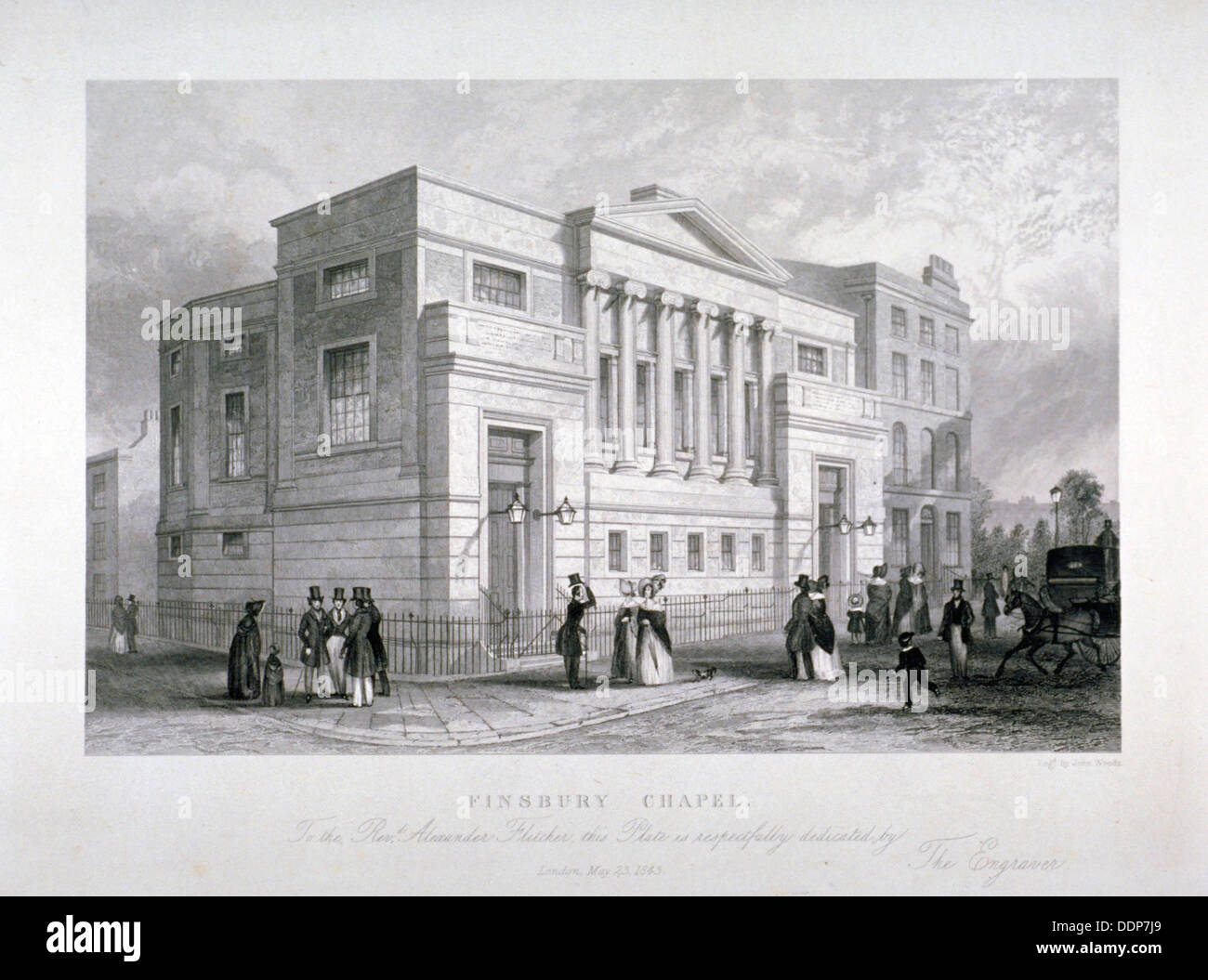 Finsbury Chapel, Blomfield Street, City of London, 1843. Artist: John ...