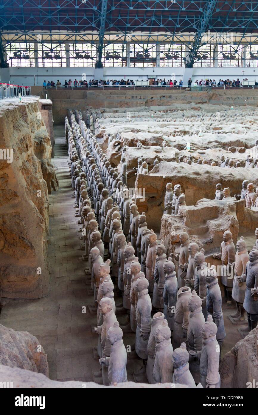 The Terracotta Warrior Museum interior with excavated figures in Xian