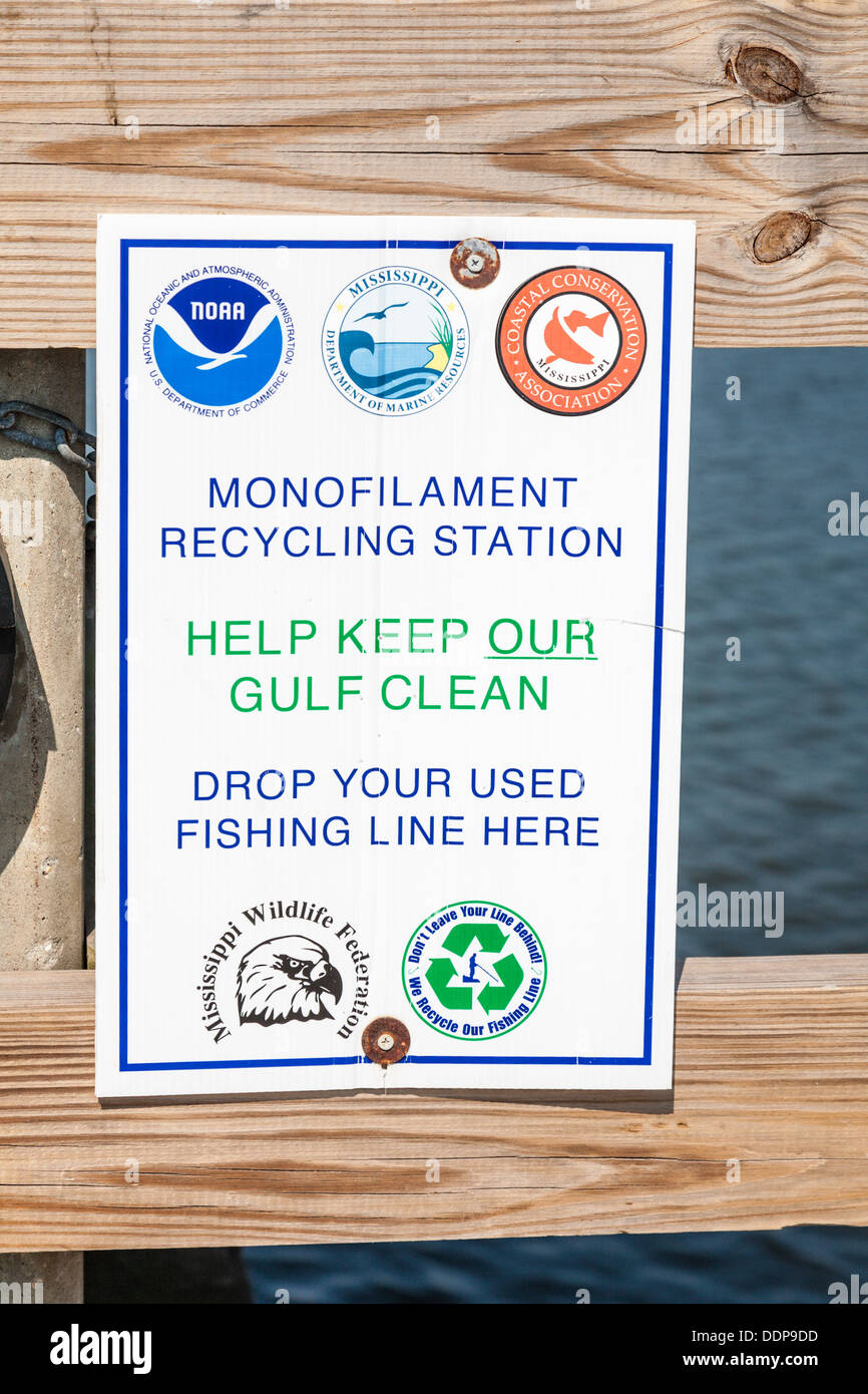 Sign fishing line recycling hi-res stock photography and images