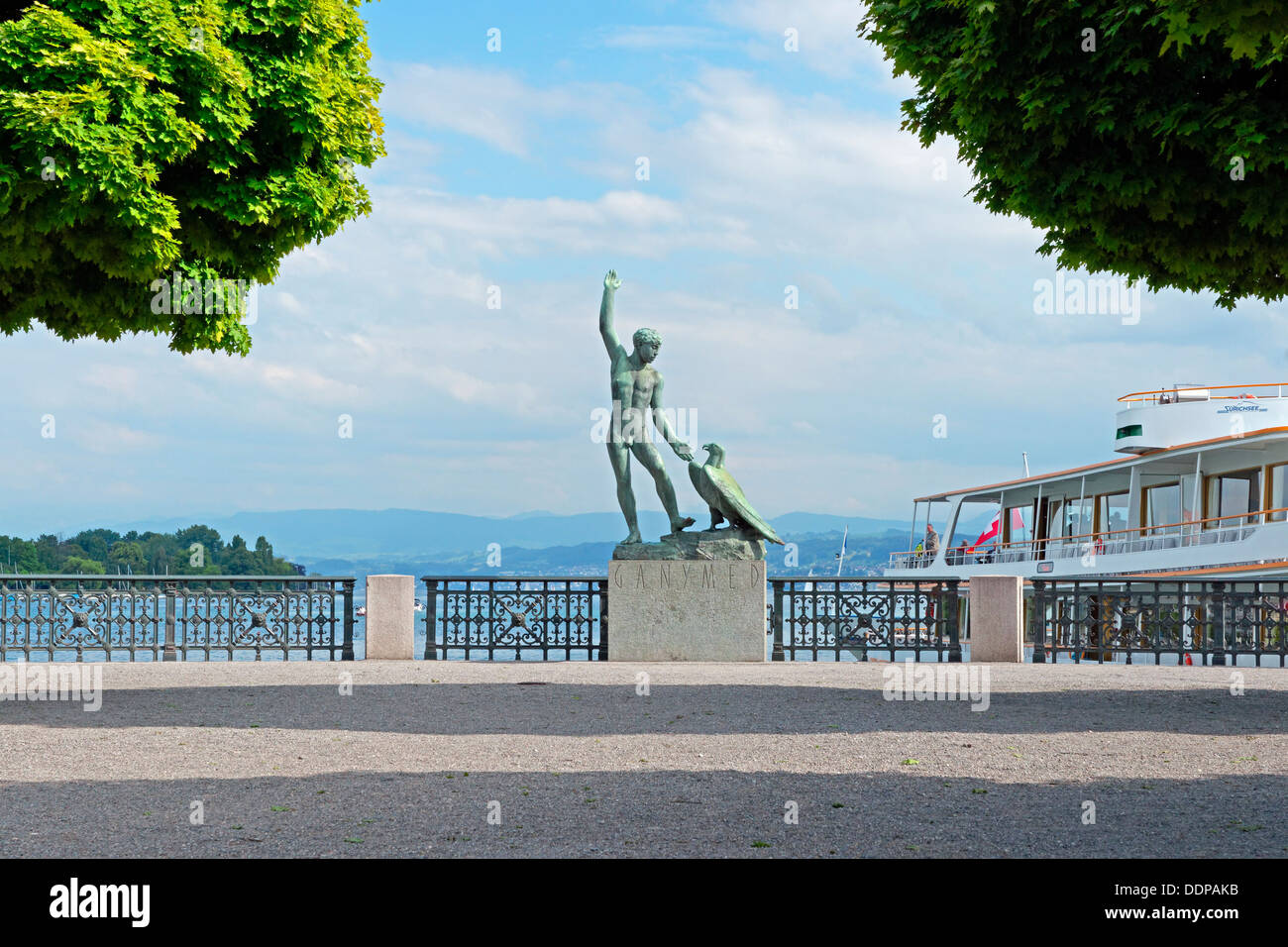 Ganymed Statue, Buerkliplatz, Zurich, Switzerland, Europe Stock Photo