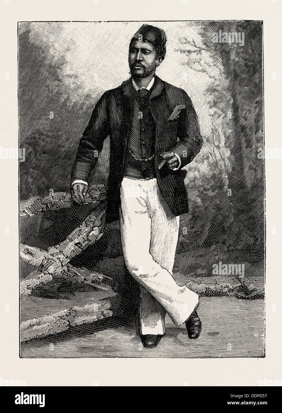 A MALAY MASHER, engraving 1890 Stock Photo Alamy