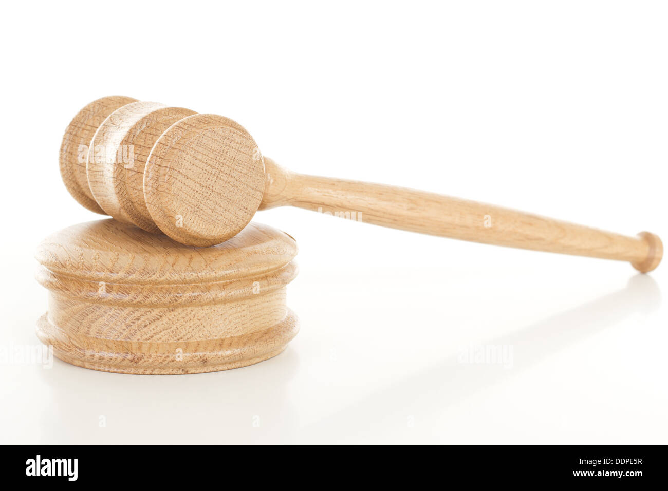 Wooden gavel on sounding block Stock Photo Alamy