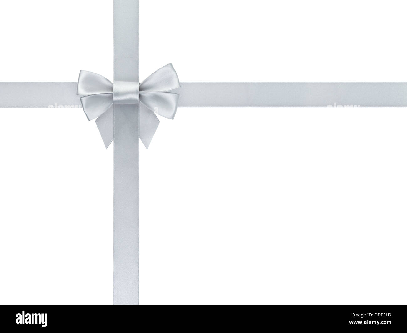 silver ribbon bow composition, isolated on white Stock Photo - Alamy