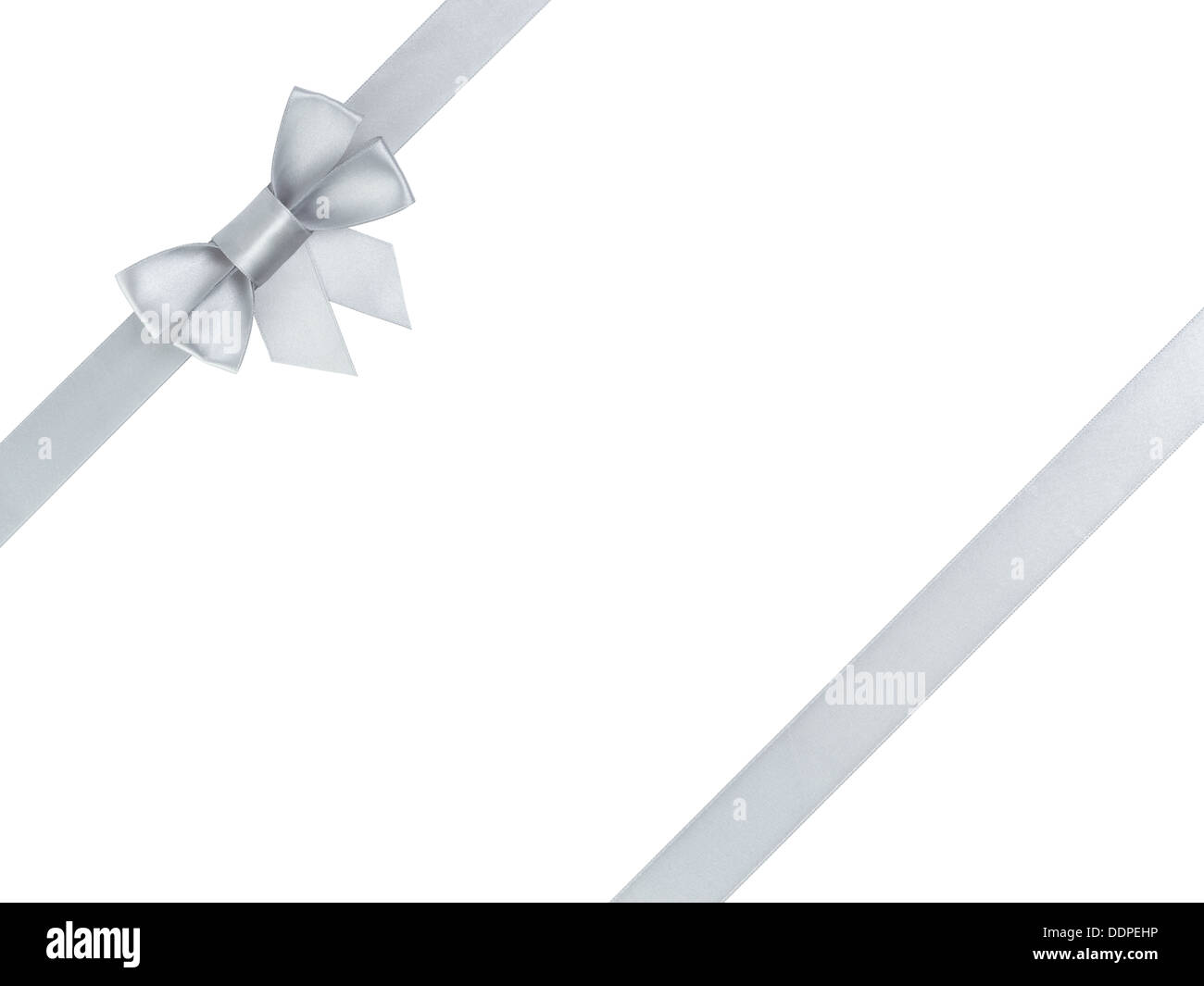 silver ribbon bow composition, isolated on white Stock Photo - Alamy