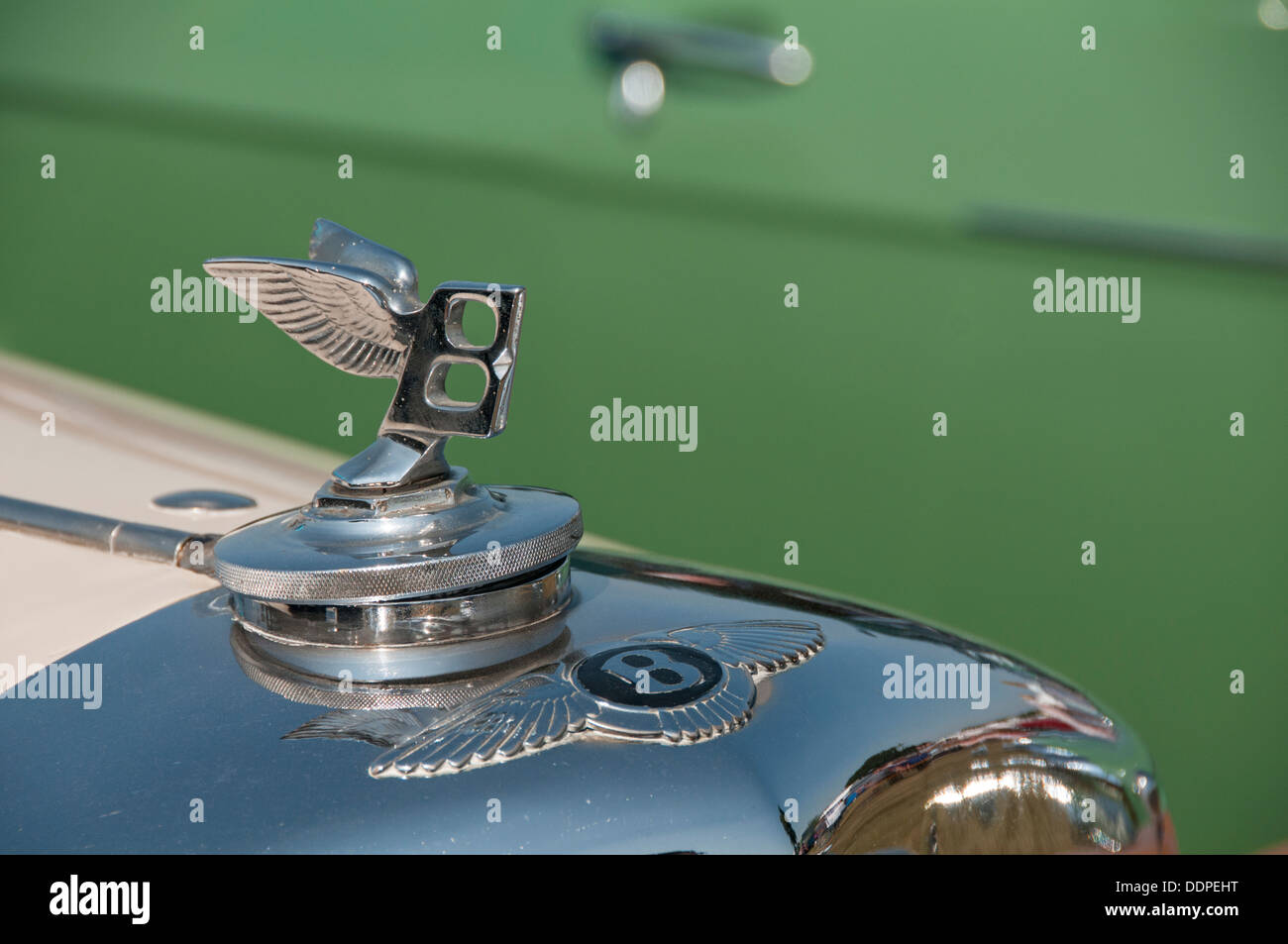 Bentley car. Winged "B" badge and (hood) ornament Stock Photo