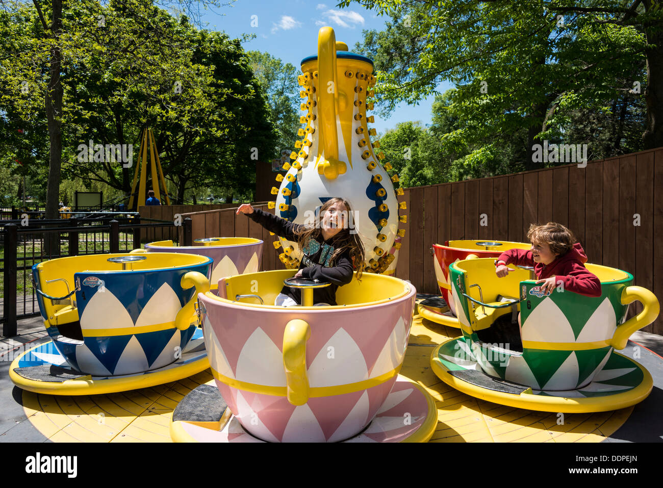 Teacup ride, Centreville Amusement Park, Toronto Island Park, Toronto, Ontario, Canada. Stock Photo