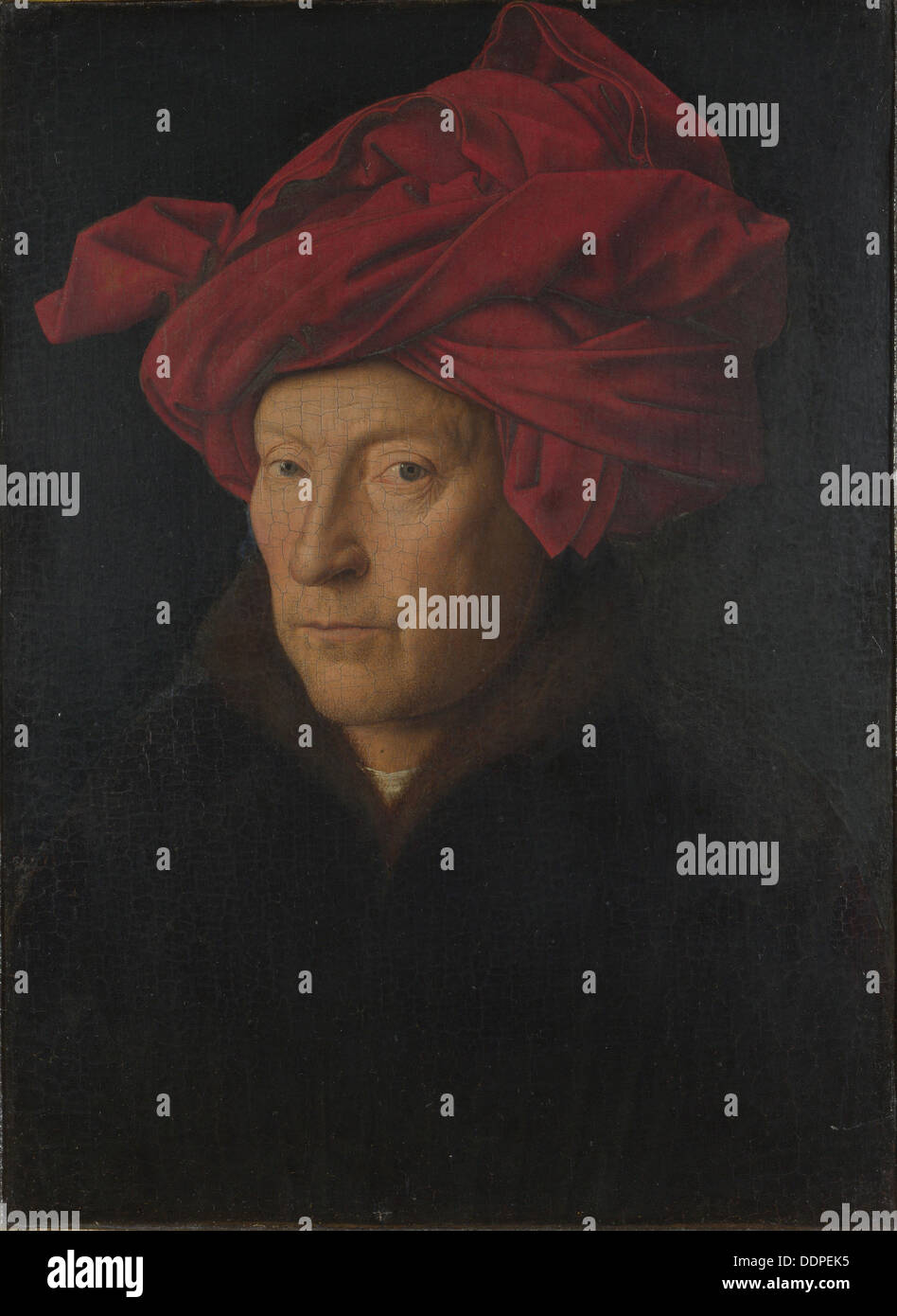 Portrait of a Man (Self Portrait), 1433. Artist: Eyck, Jan van (1390-1441) Stock Photo