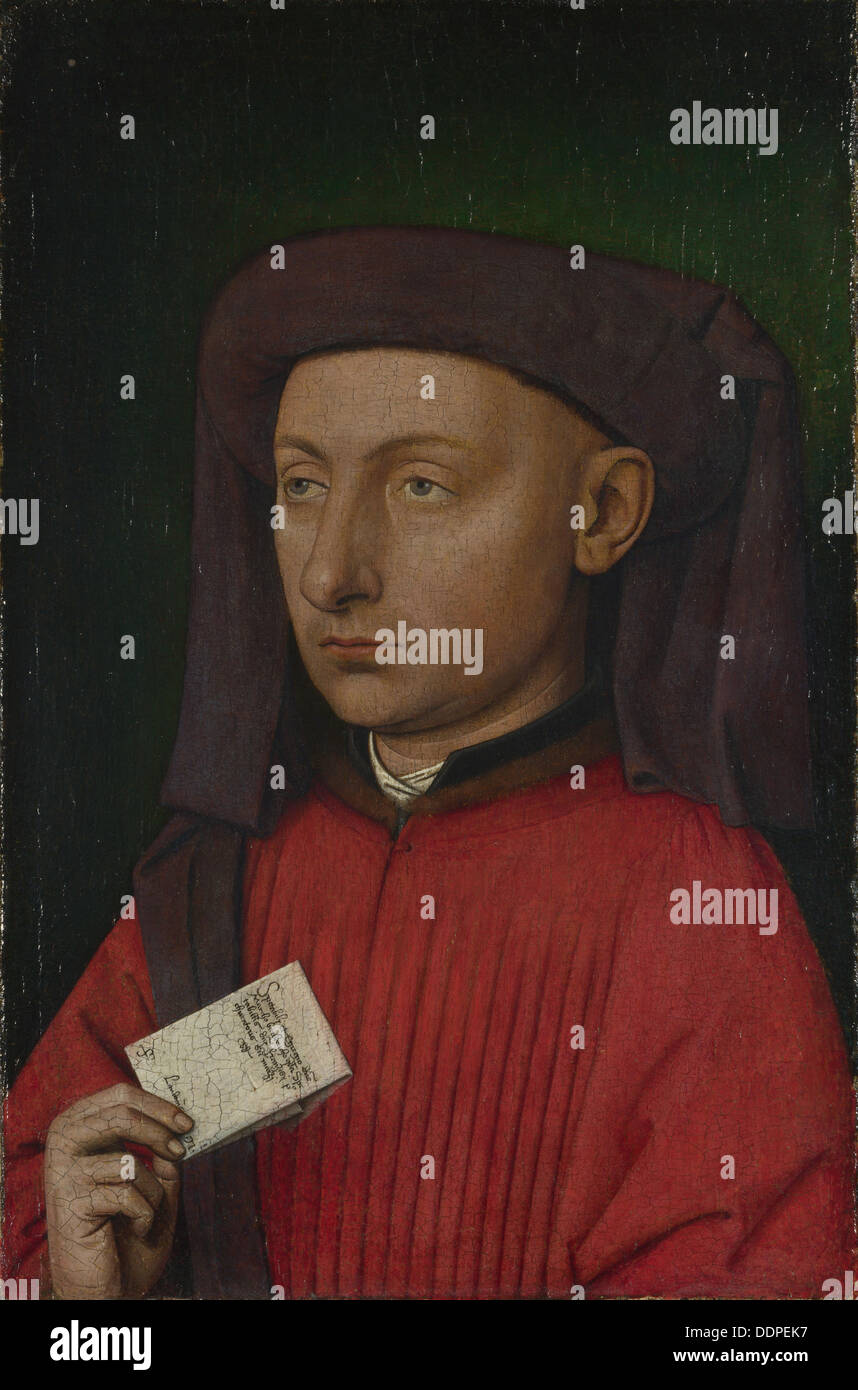Marco Barbarigo, c. 1450. Artist: Eyck, Jan van, (School) Stock Photo