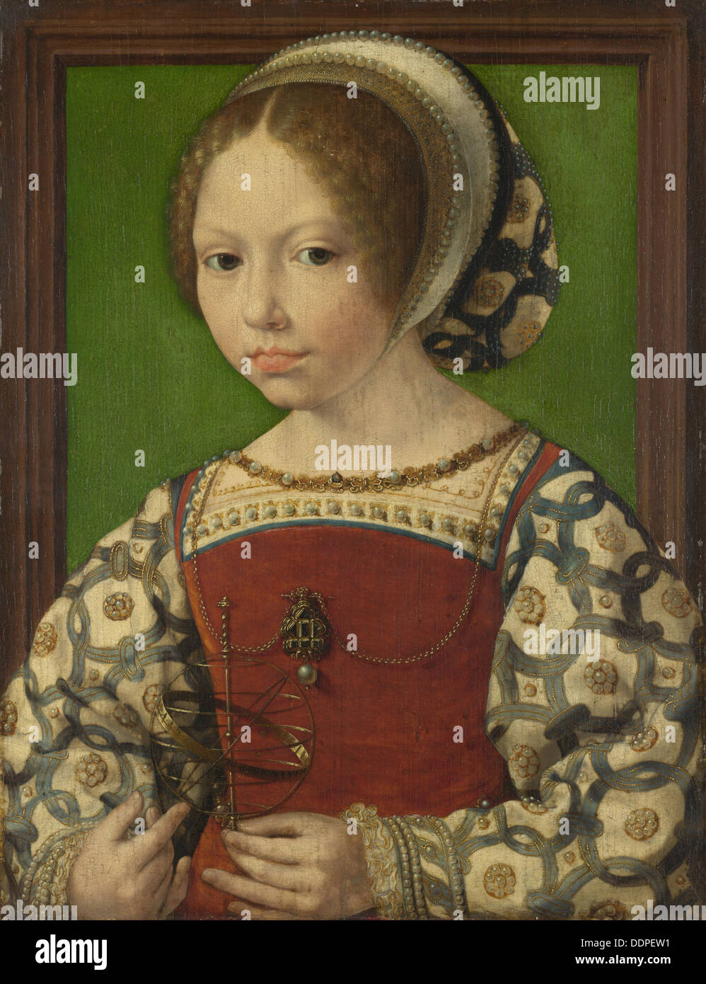 Portrait of Princess Dorothea of Denmark (1520-1580), ca 1530. Artist: Gossaert, Jan (ca. 1478-1532) Stock Photo