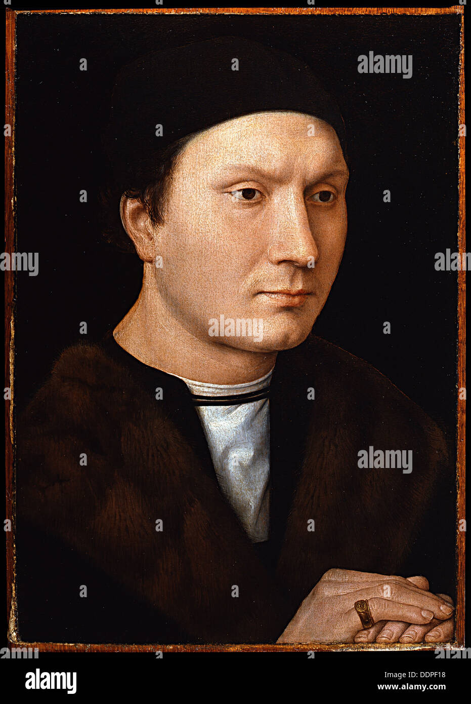 Portrait of an Unknown Man, ca 1485. Artist: Memling, Hans (1433/40-1494) Stock Photo