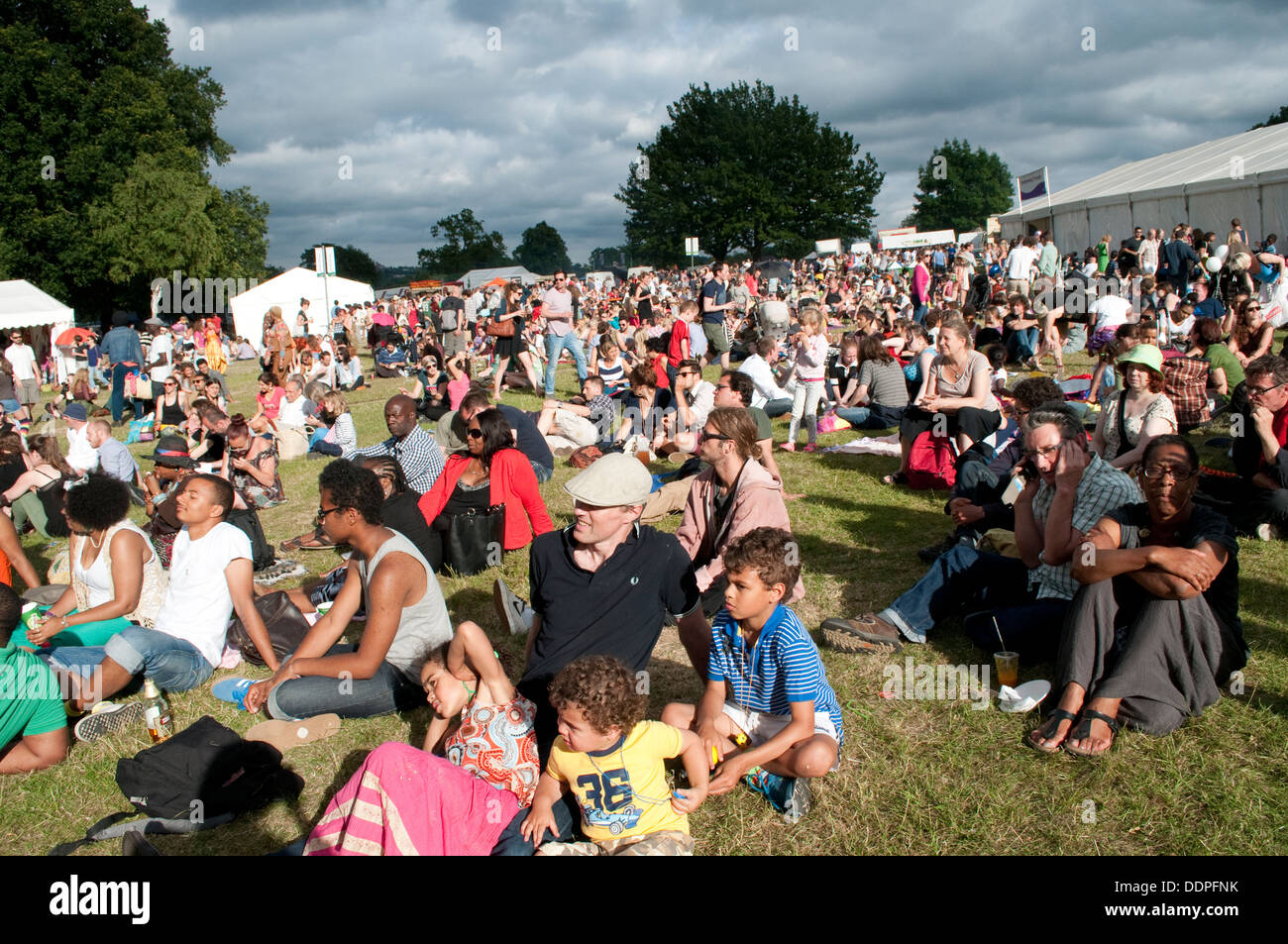 People listening to concert, Lambeth Country Show 2013, Brockwell Park, London, UK Stock Photo