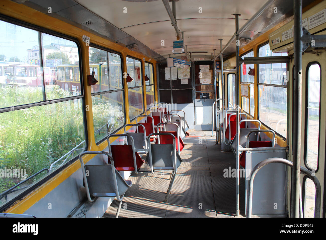 the image of view inside of tramway Stock Photo