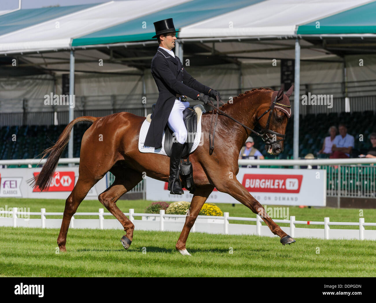 Burghley Horse Trials, Stamford, Lincolnshire, UK. 6th September 2013. Jonathan Paget and CLIFTON LUSH - The Dressage phase. Credit:  Nico Morgan/Alamy Live News Stock Photo