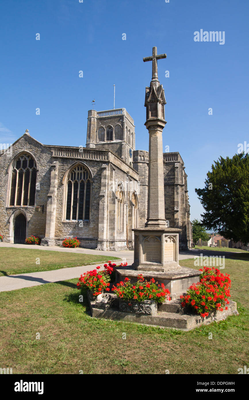 Wedmore a small town in Somerset England UK St Mary's Church Cross