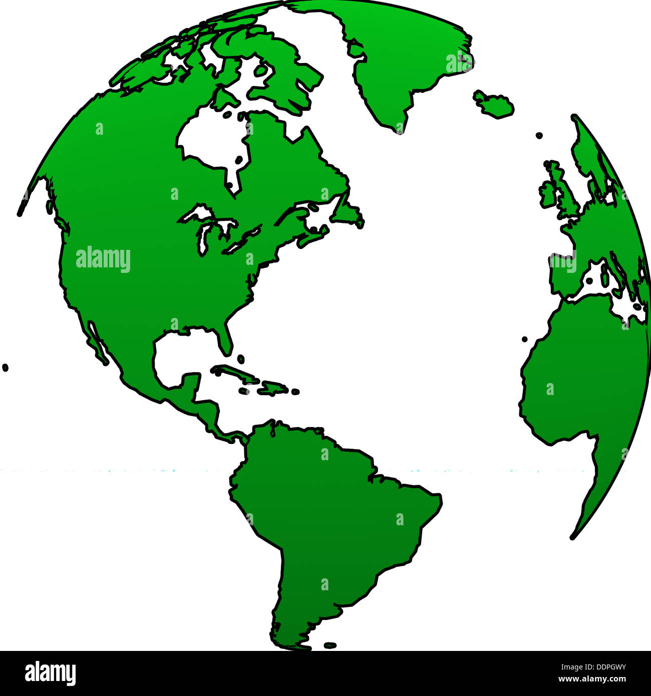 World globe illustration on a white background Stock Photo