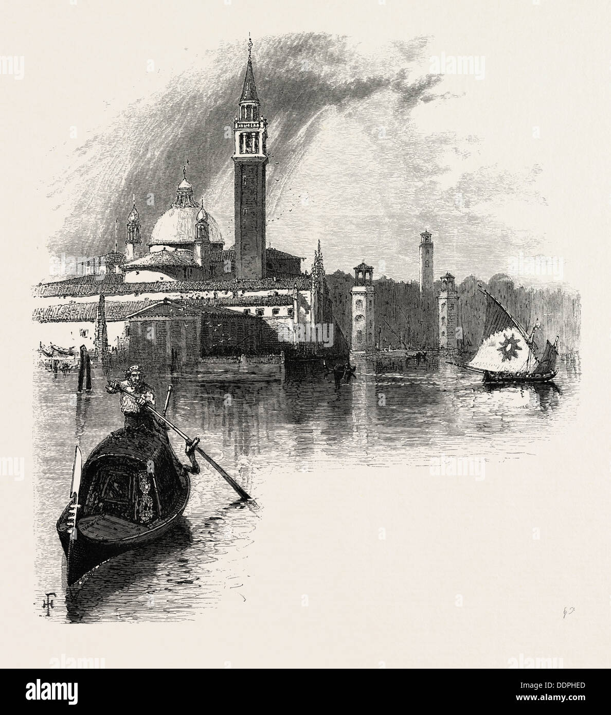 Venice, Italy, 19th century engraving Stock Photo Alamy