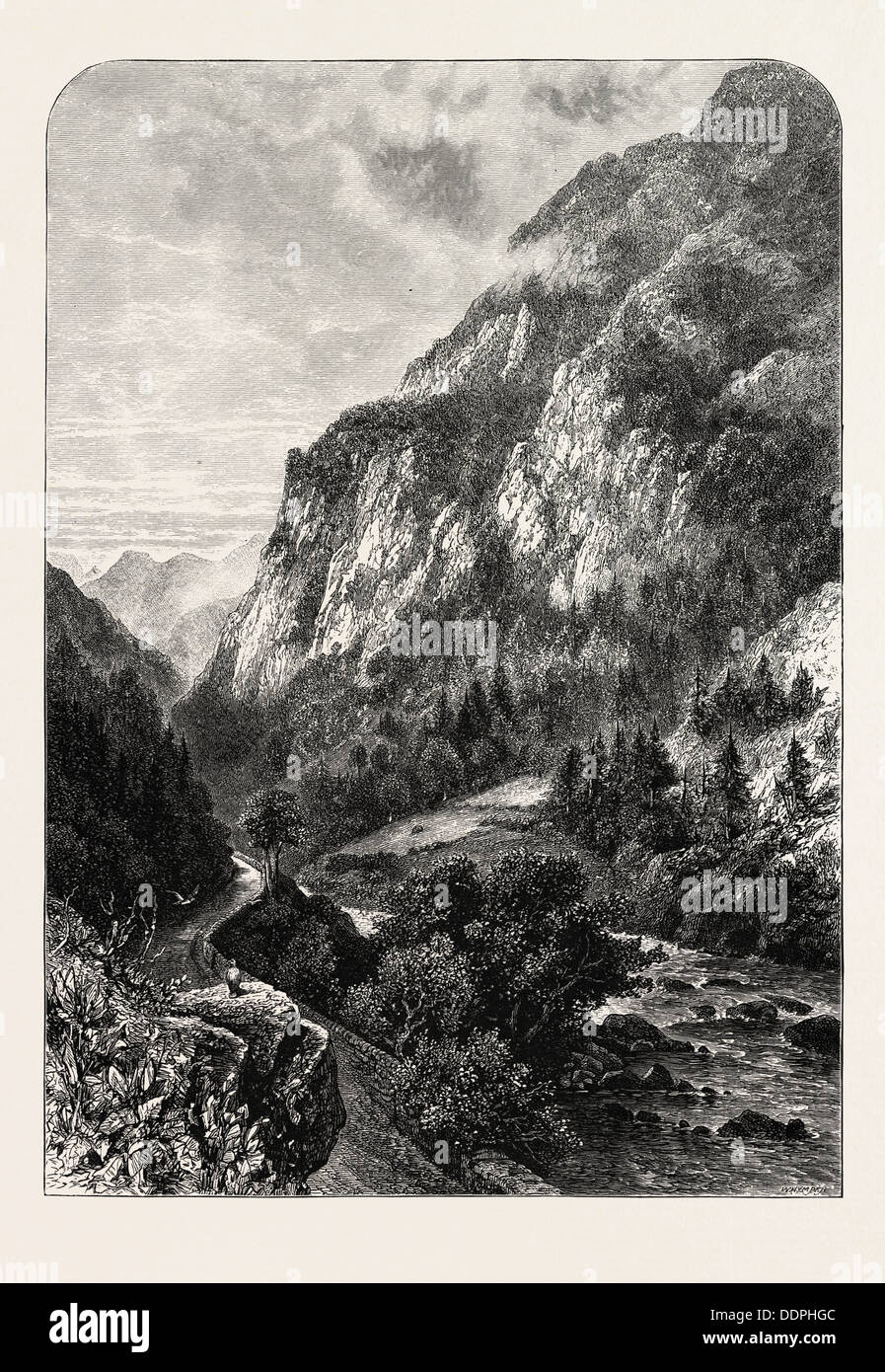 IN THE VAL D'OSSAU, THE PYRENEES, FRANCE, 19th century engraving Stock ...