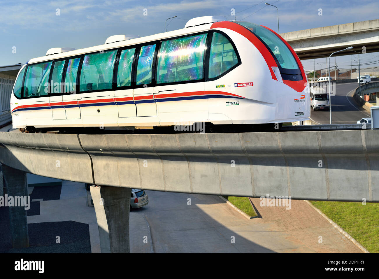 Brazil, Porto Alegre: Reliable and efficient people mover Aeromovel® train by Oskar Coester Stock Photo