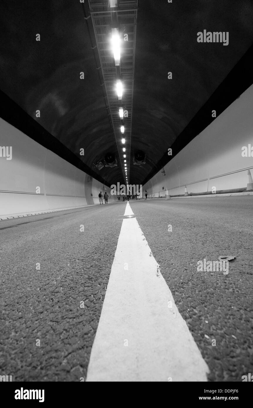 Walk through the A3 tunnel before it opened Stock Photo
