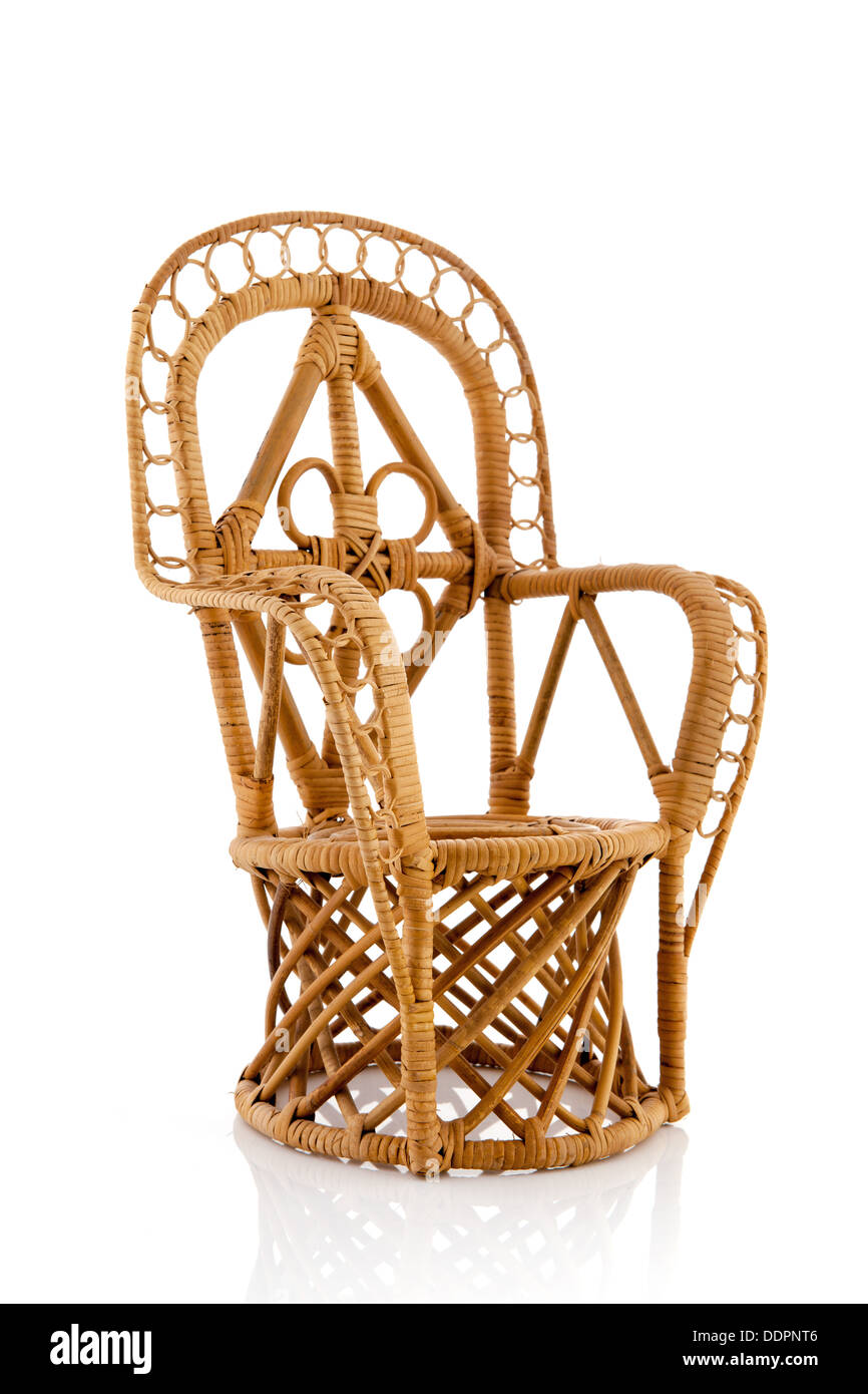 Cane wicker chair isolated over white background Stock Photo Alamy