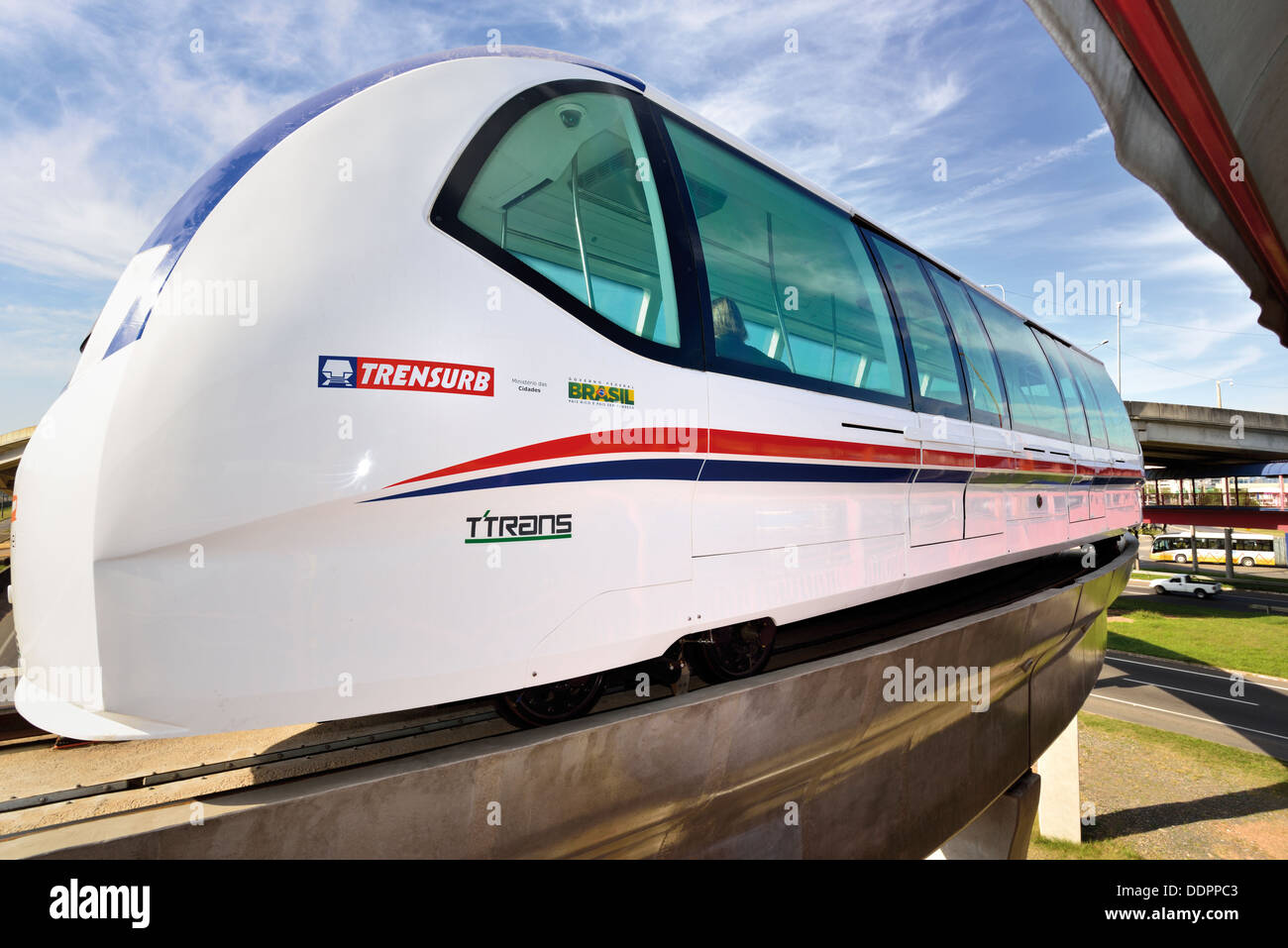 Brazil, Porto Alegre: Reliable and efficient people mover Aeromovel® train by Oskar Coester Stock Photo