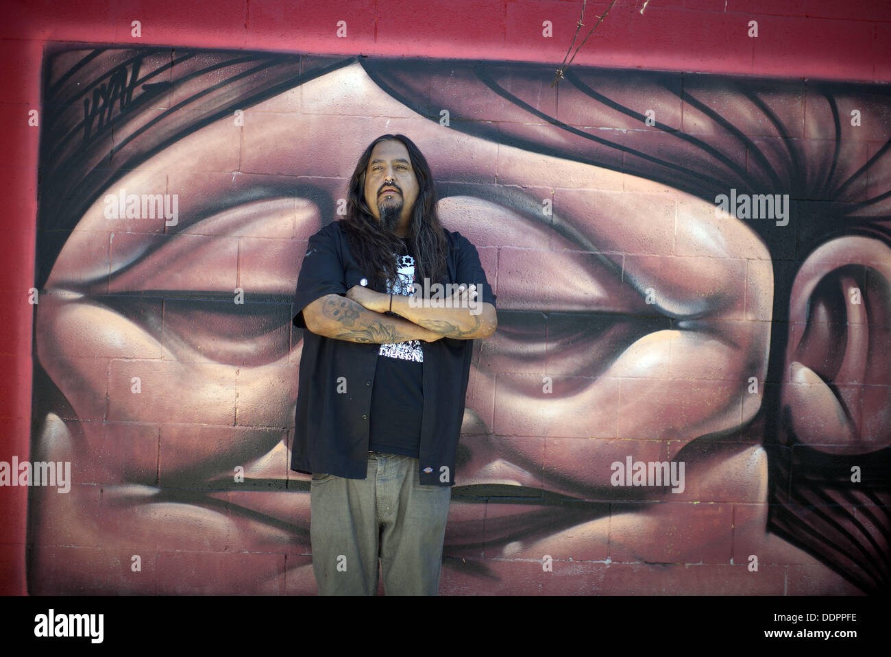 Andy Rios Muralist Los Angeles, CALIFORNIA, USA. 4th Sep, 2013. A view of a mural is shown ...
