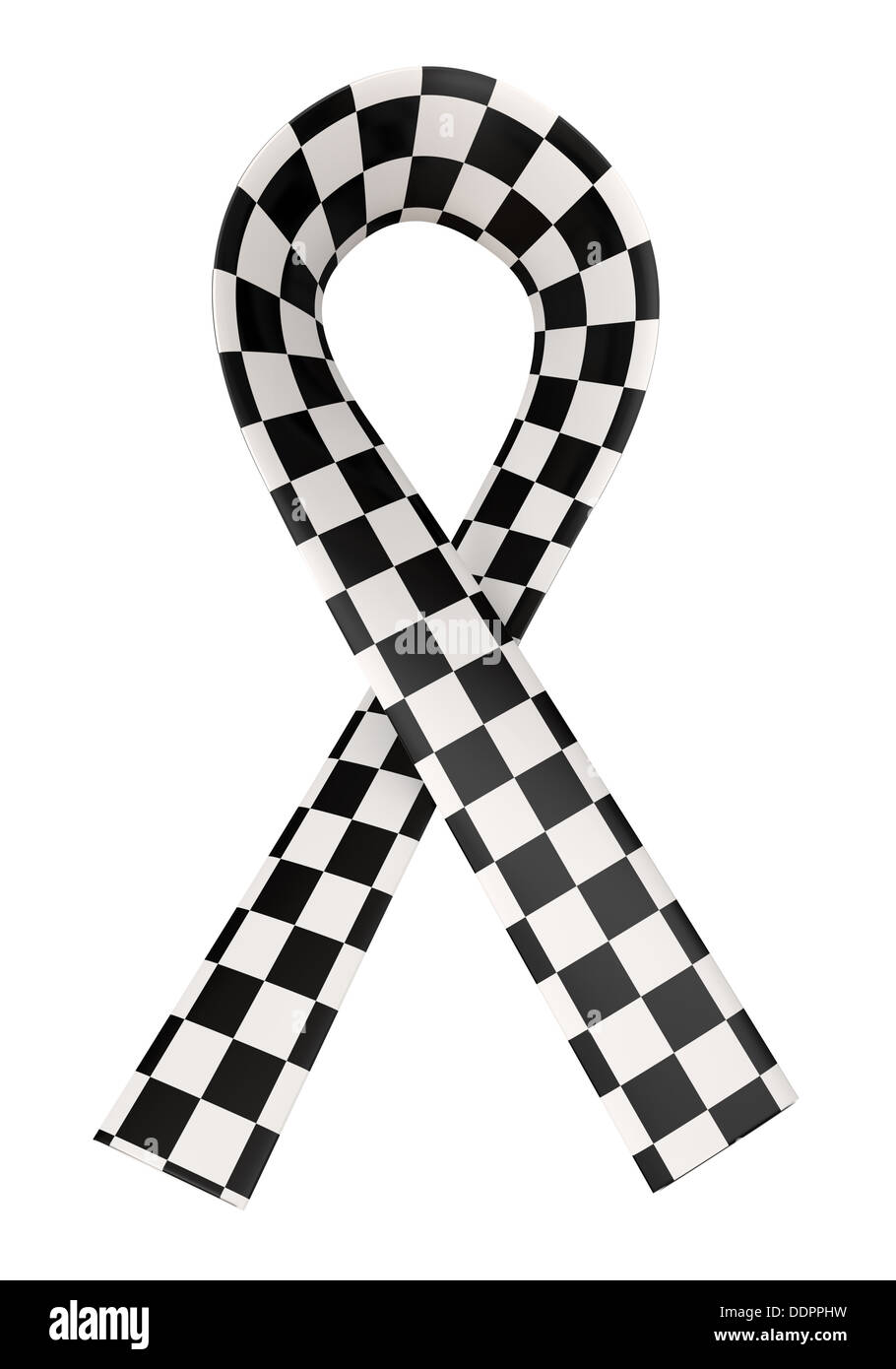checkered ribbon in balck and white on white background Stock Photo - Alamy