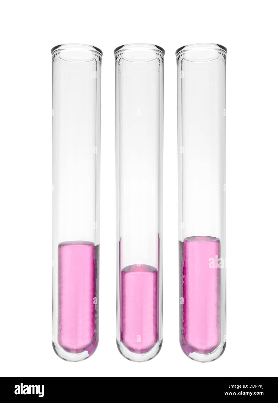 three test tubes with pink liquid inside Stock Photo Alamy